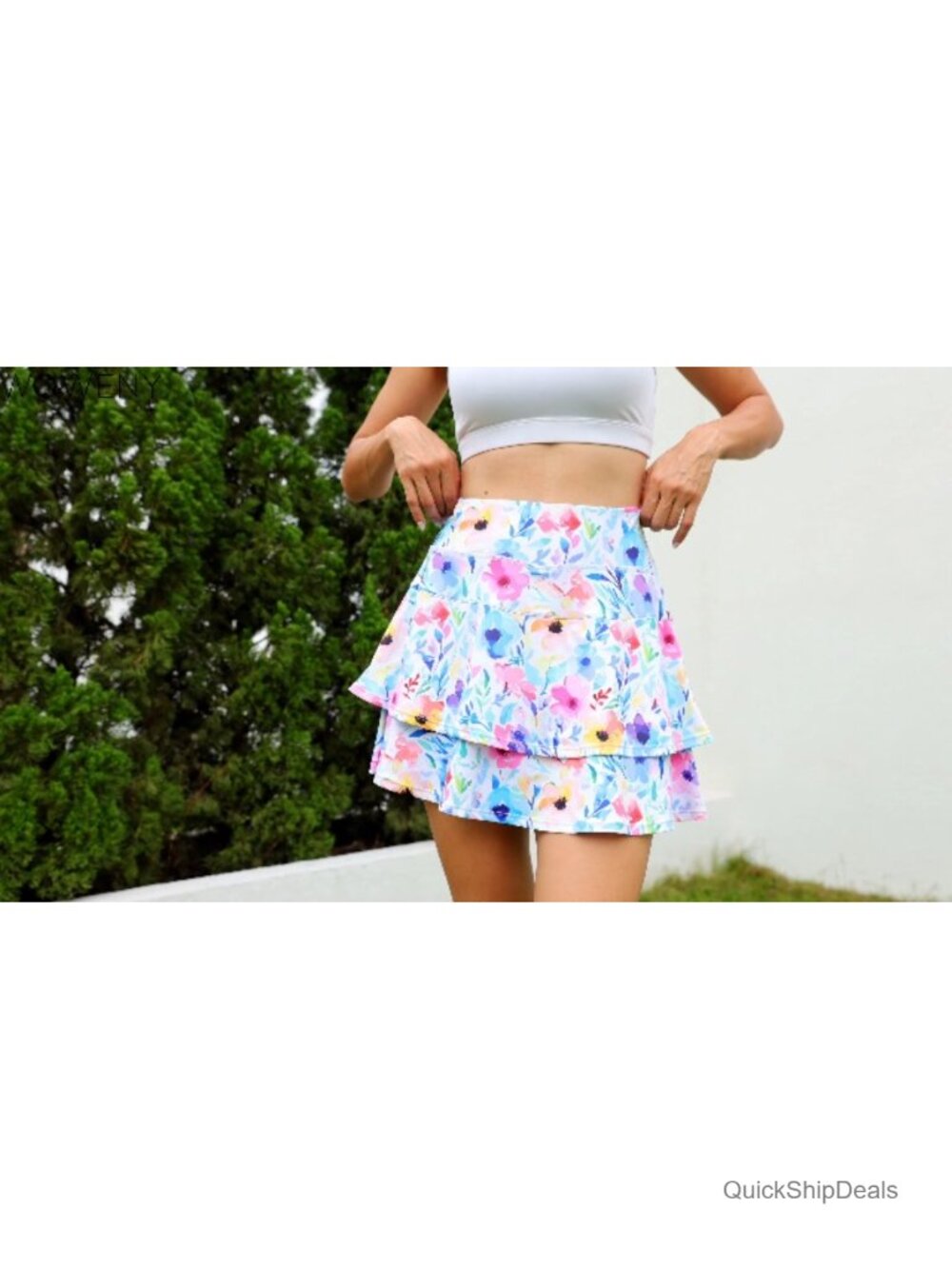 Women Athletic Pleated Tennis Skort Golf Skirt with Pockets High Waisted - Picture 5 of 6